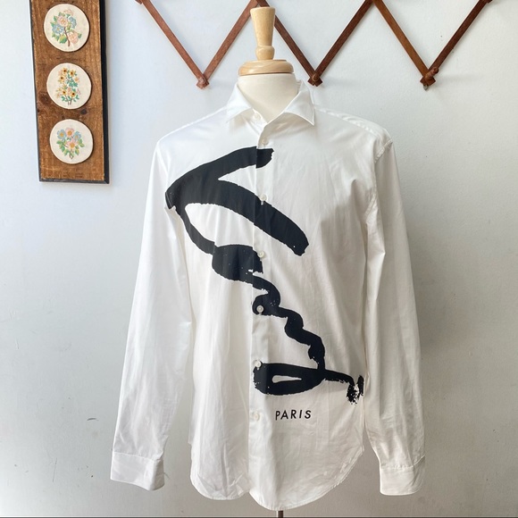 Kenzo Other - Kenzo Paris Spellout Button Down Shirt